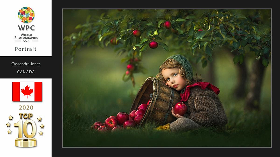 girl apple tree