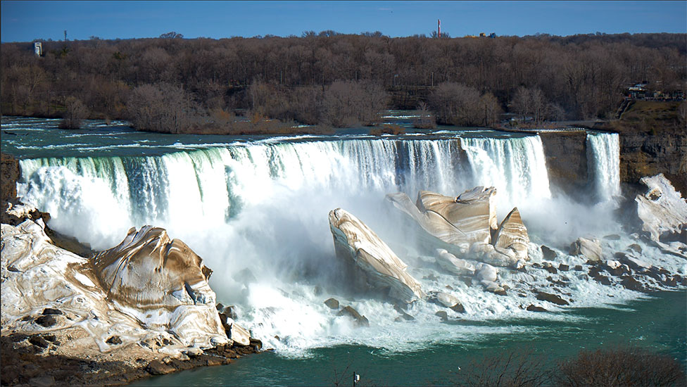 waterfalls seascape