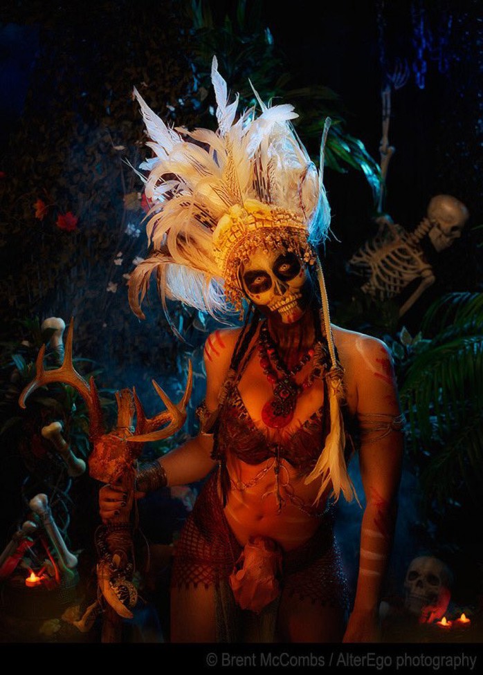 Voodoo skull priestess monster image by Brent McCombs