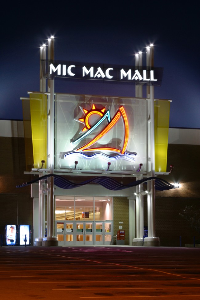 Photo of Mic Mac Mall at night, by Bruce Berry