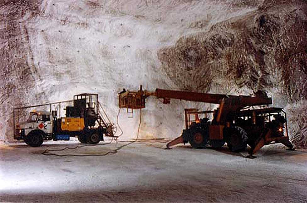 A photo of salt mine blasting by Bruce Berry