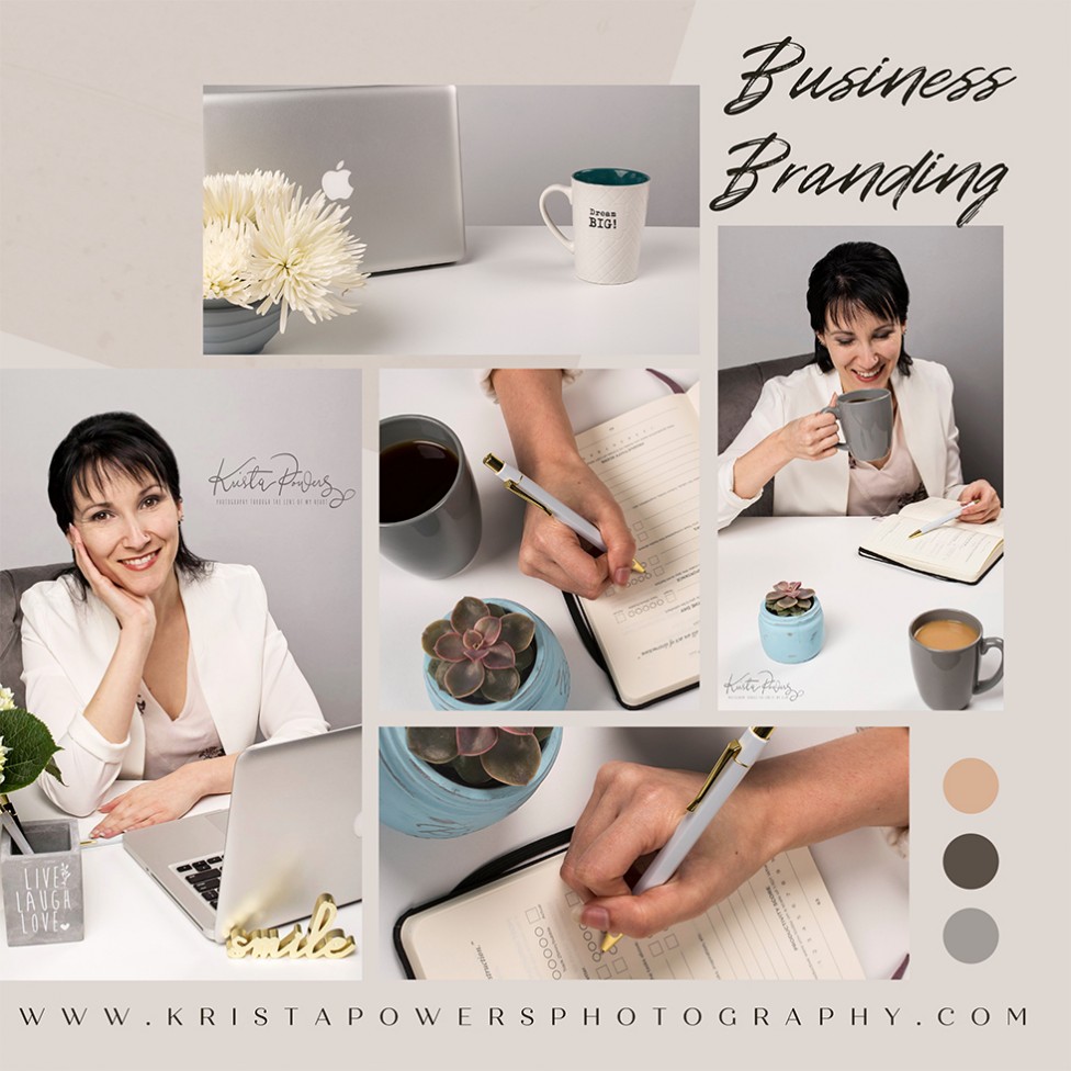 A collage of business branding images by Krista Powers.