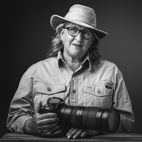 Black and white headshot of photographer Stella D'Entremont