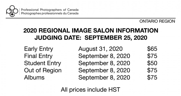 2020 Ontario Region Image Salon Dates