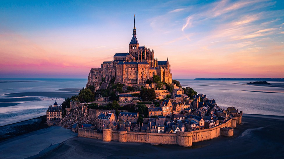 Sunrise at Mont Saint Michel by Dee Potter