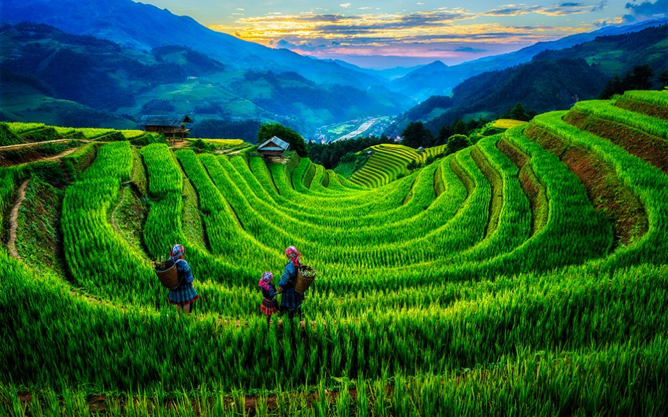 Sunset on Mu Cang Chai by Dee Potter